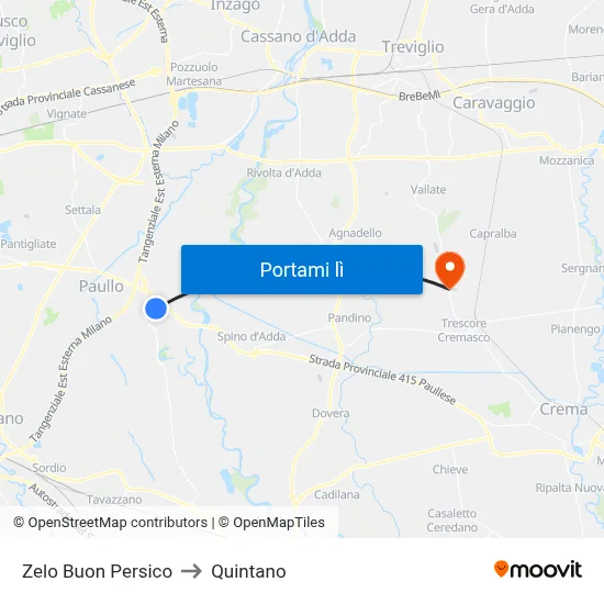 Zelo Buon Persico to Quintano map