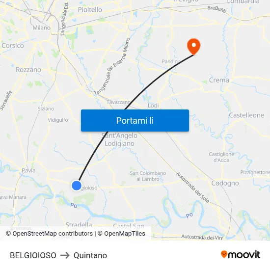 BELGIOIOSO to Quintano map