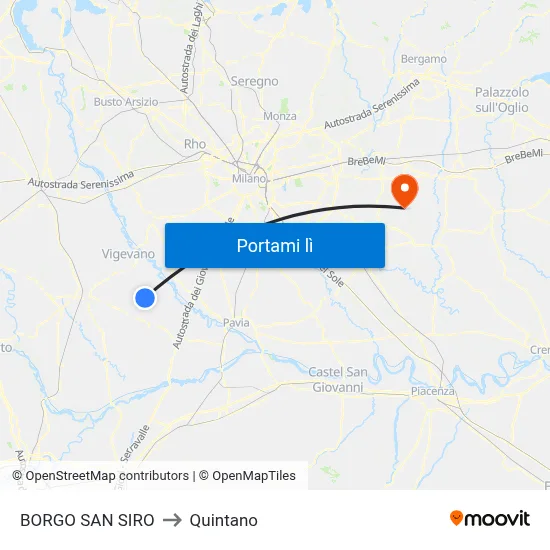 BORGO SAN SIRO to Quintano map