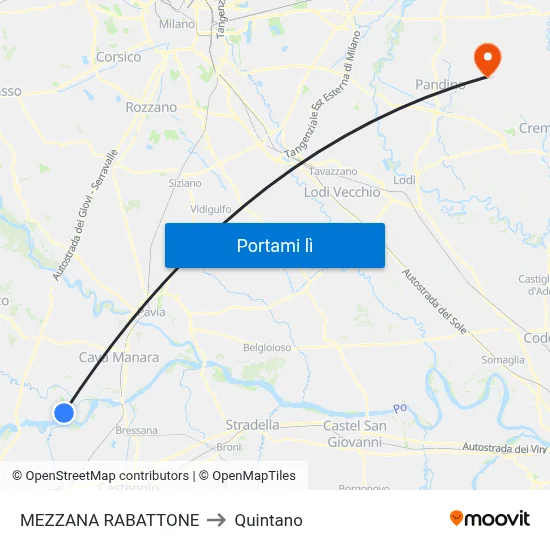 MEZZANA RABATTONE to Quintano map