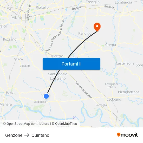 Genzone to Quintano map