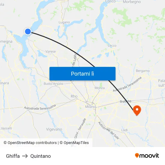 Ghiffa to Quintano map