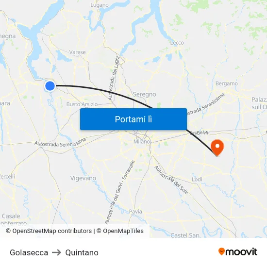 Golasecca to Quintano map