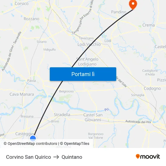 Corvino San Quirico to Quintano map