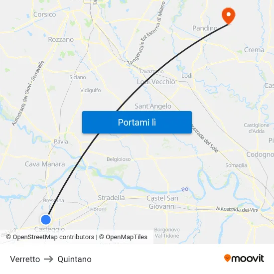 Verretto to Quintano map