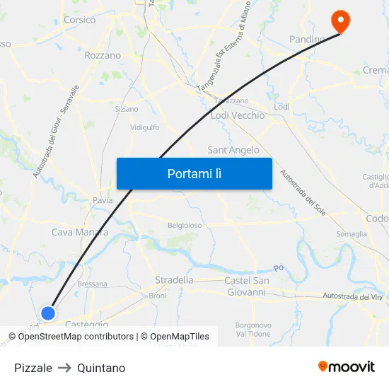 Pizzale to Quintano map