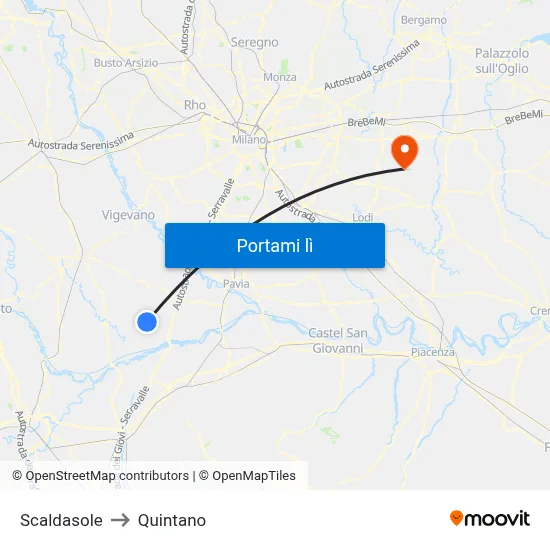 Scaldasole to Quintano map