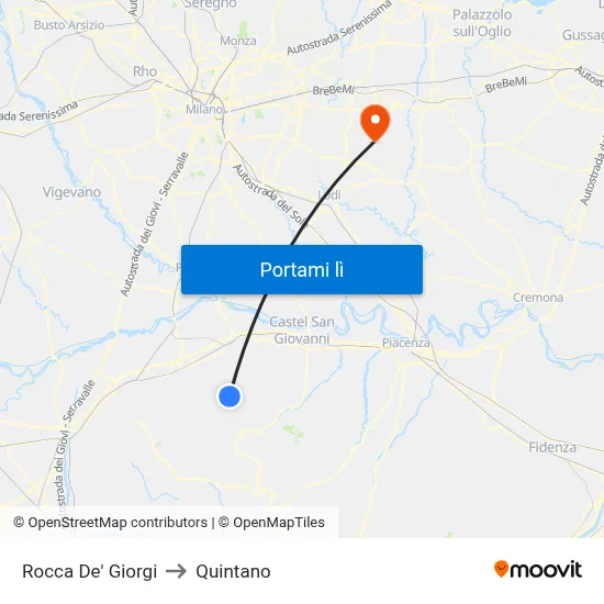 Rocca De' Giorgi to Quintano map