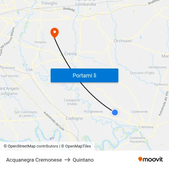 Acquanegra Cremonese to Quintano map