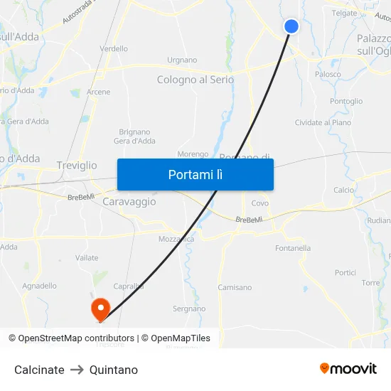 Calcinate to Quintano map