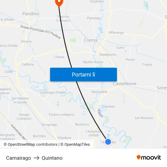 Camairago to Quintano map