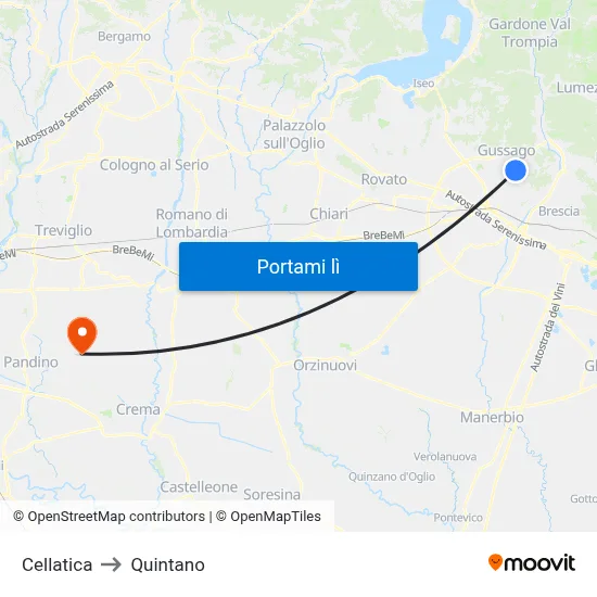 Cellatica to Quintano map