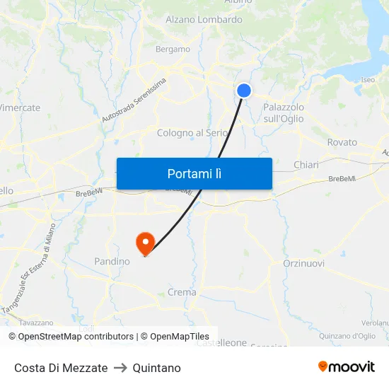 Costa Di Mezzate to Quintano map