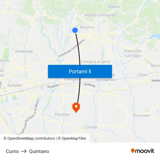 Curno to Quintano map