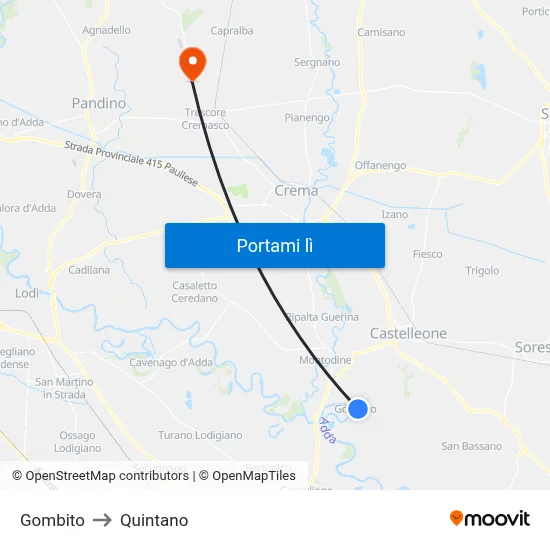 Gombito to Quintano map