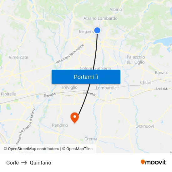 Gorle to Quintano map