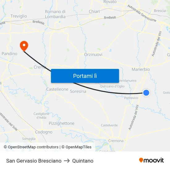 San Gervasio Bresciano to Quintano map
