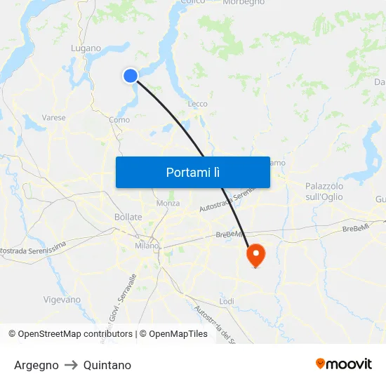 Argegno to Quintano map