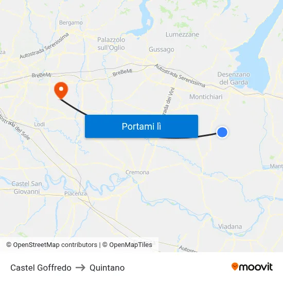 Castel Goffredo to Quintano map