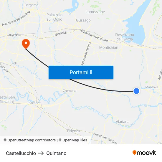 Castellucchio to Quintano map