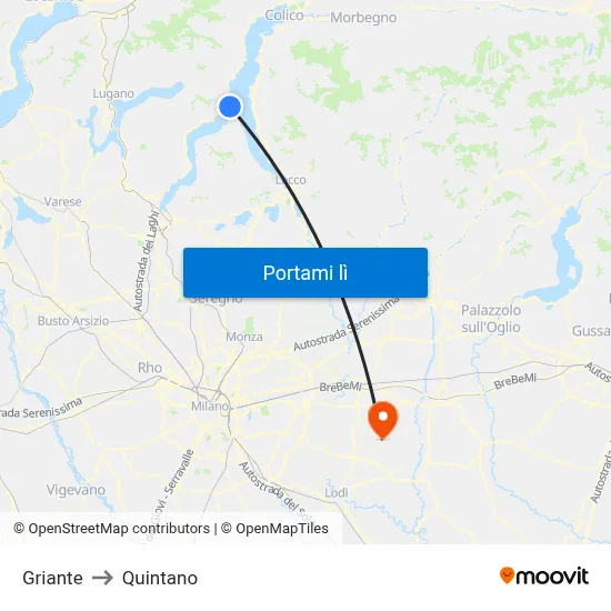 Griante to Quintano map