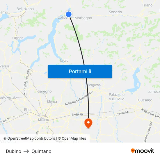 Dubino to Quintano map