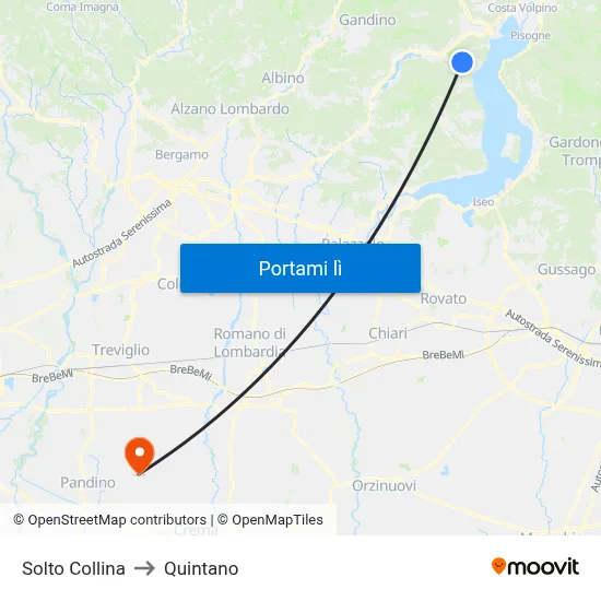 Solto Collina to Quintano map