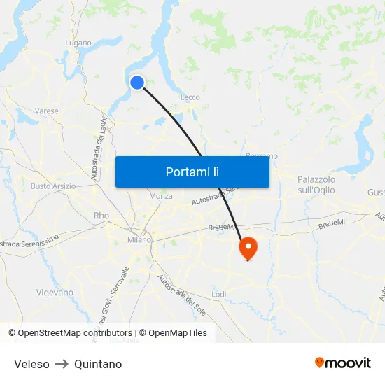 Veleso to Quintano map
