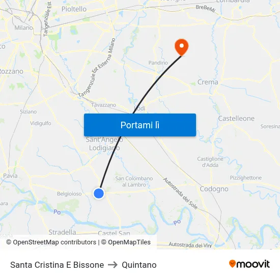 Santa Cristina E Bissone to Quintano map