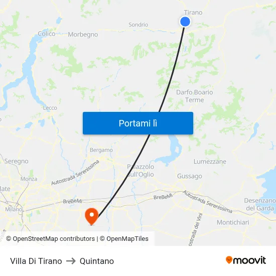 Villa Di Tirano to Quintano map