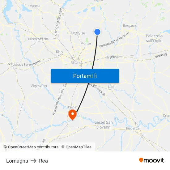 Lomagna to Rea map