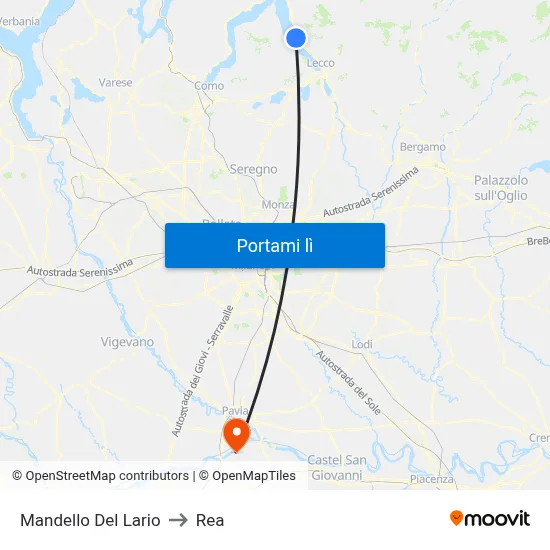 Mandello Del Lario to Rea map