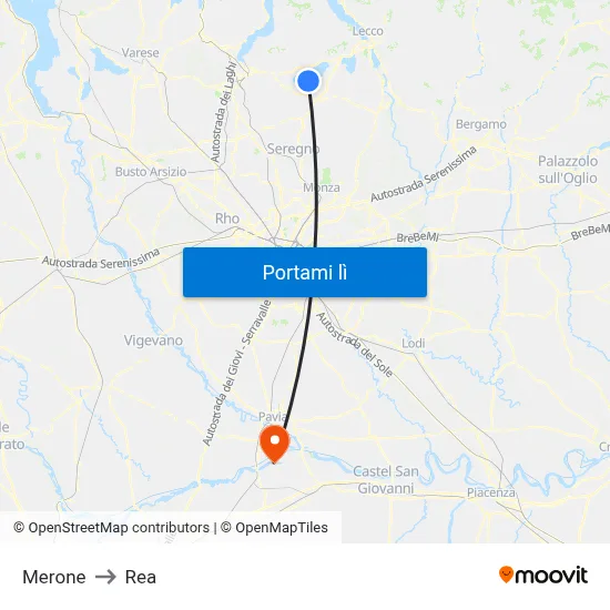 Merone to Rea map