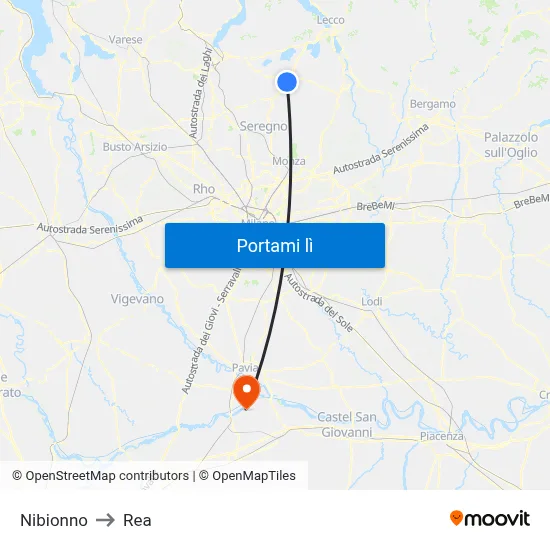 Nibionno to Rea map