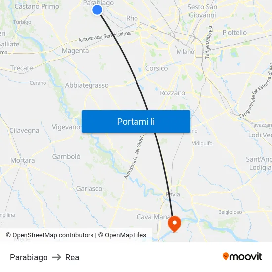 Parabiago to Rea map