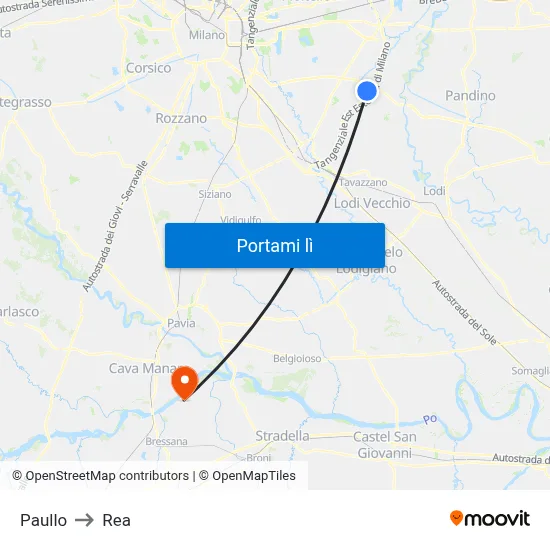 Paullo to Rea map