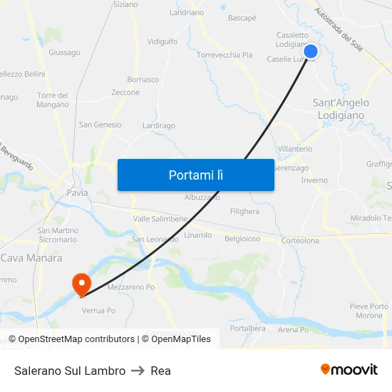 Salerano Sul Lambro to Rea map