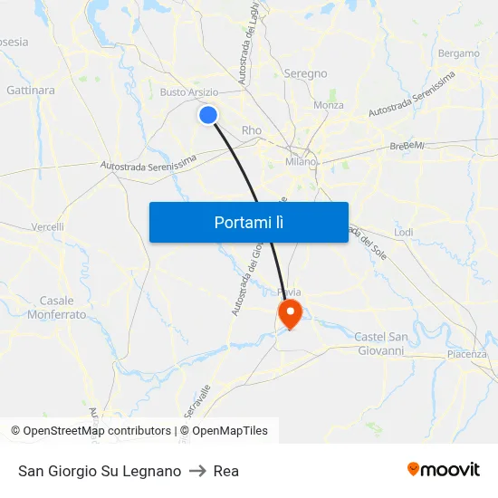 San Giorgio Su Legnano to Rea map