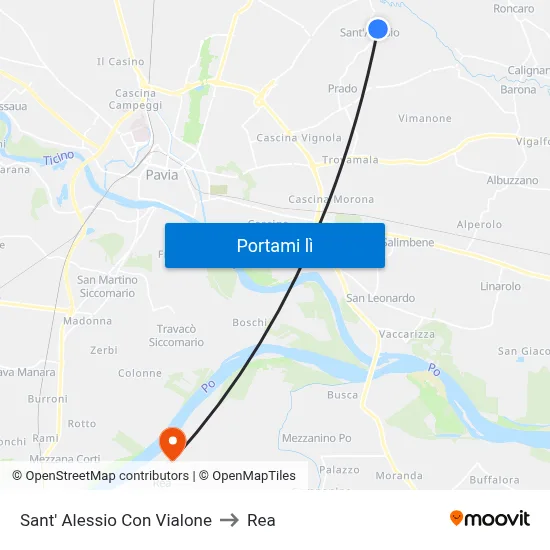 Sant' Alessio Con Vialone to Rea map