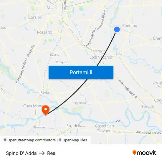 Spino D' Adda to Rea map