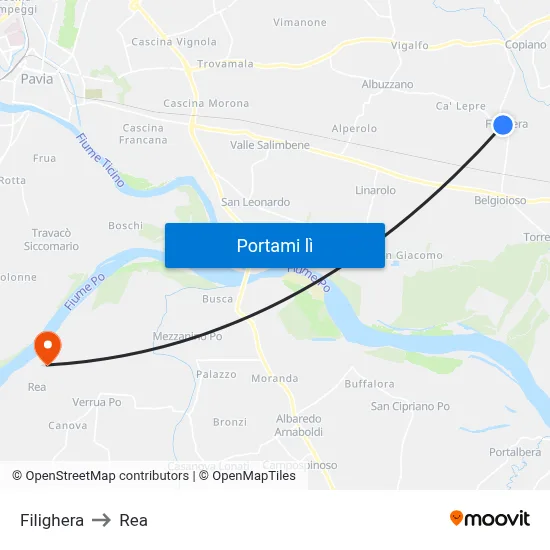 Filighera to Rea map