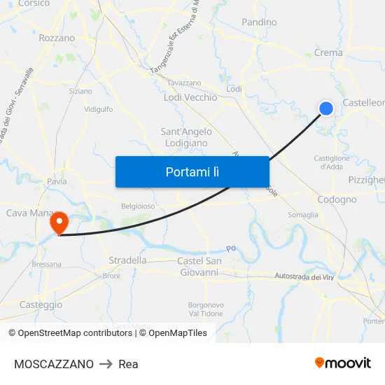 MOSCAZZANO to Rea map