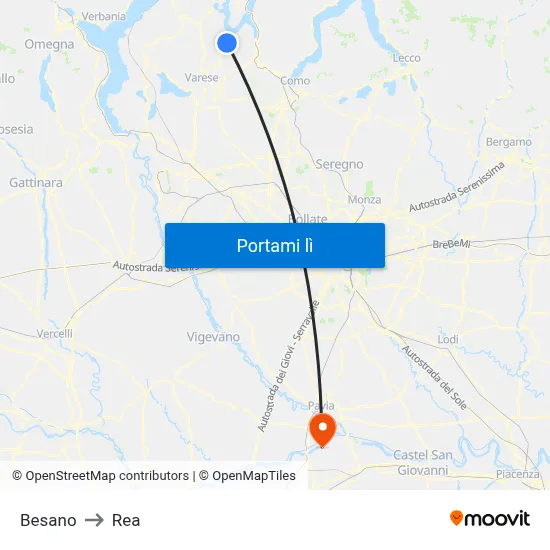 Besano to Rea map