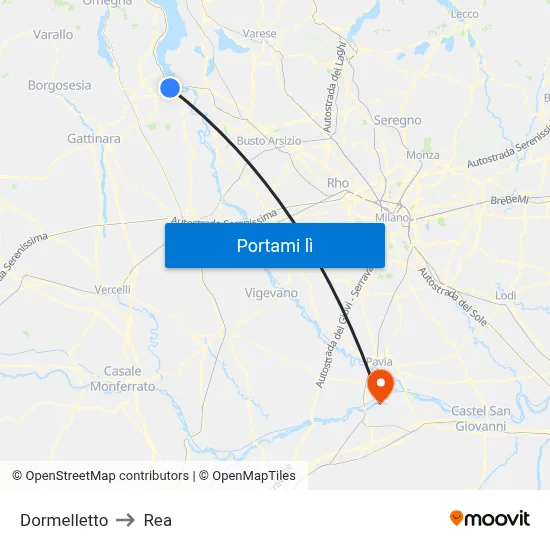 Dormelletto to Rea map