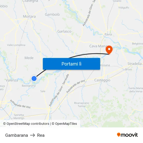 Gambarana to Rea map