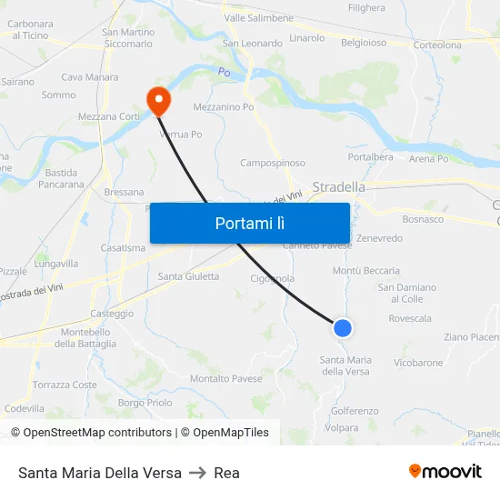 Santa Maria Della Versa to Rea map