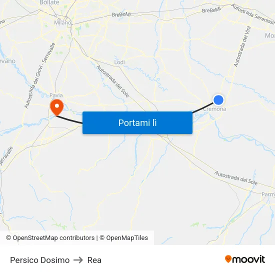 Persico Dosimo to Rea map