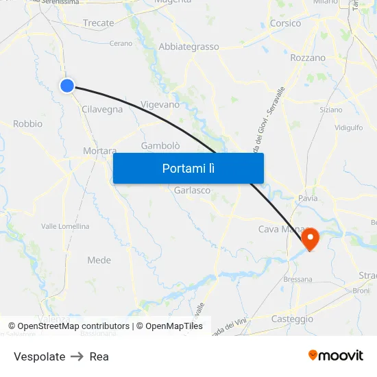 Vespolate to Rea map