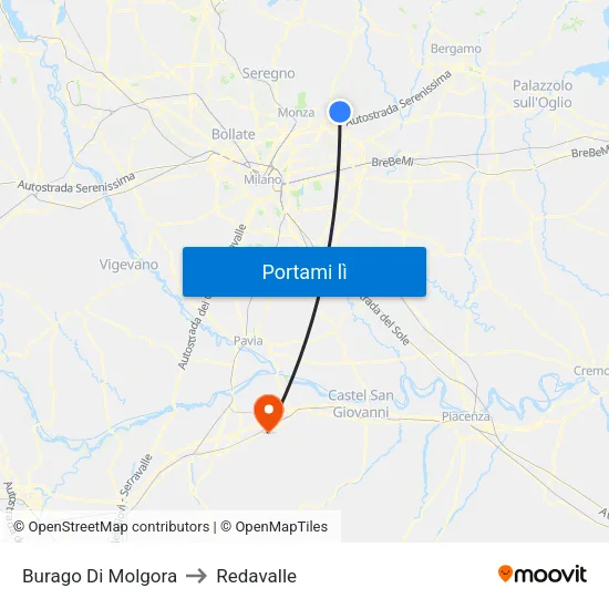 Burago Di Molgora to Redavalle map