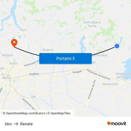 Idro to Renate map